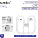 16W 2D Fluorescent Bathroom Light Bulb 4 Pin Cool White 6500K