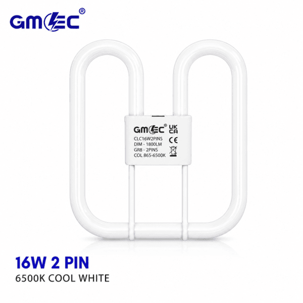 16W 2D Fluorescent Bathroom Light Bulb 2 Pin Cool White 6500K