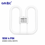 16W 2D Fluorescent Bathroom Light Bulb 4 Pin Cool White 6500K
