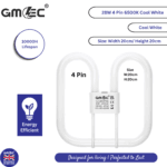 28W 2D Fluorescent Bathroom Light Bulb 4 Pin Cool White 6500K