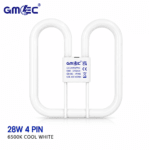 28W 2D Fluorescent Bathroom Light Bulb 4 Pin Cool White 6500K