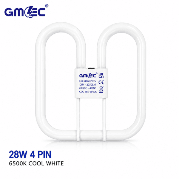28W 2D Fluorescent Bathroom Light Bulb 4 Pin Cool White 6500K
