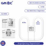 28W 2D Fluorescent Bathroom Light Bulb 4 Pin Cool White 6500K