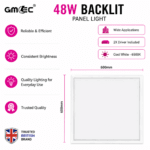 48W Backlit LED Panel Light Cool White 6500K – 5000 Lumens
