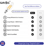 4W LED Filament Bulb Warm White 3000K – 550 Lumens, Non-Dimmable