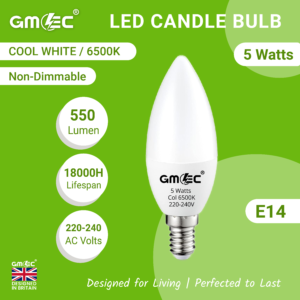E14 5W LED Candle Bulb Cool White 6500K