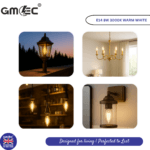 E14 8W LED Filament Candle Bulb Warm White 3000K 1050 Lumens Non Dimmable