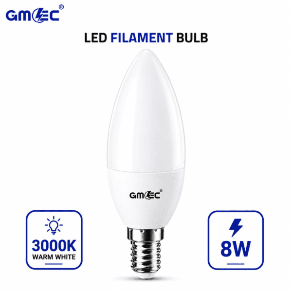 E14 8W LED Candle Bulb Warm White 3500K
