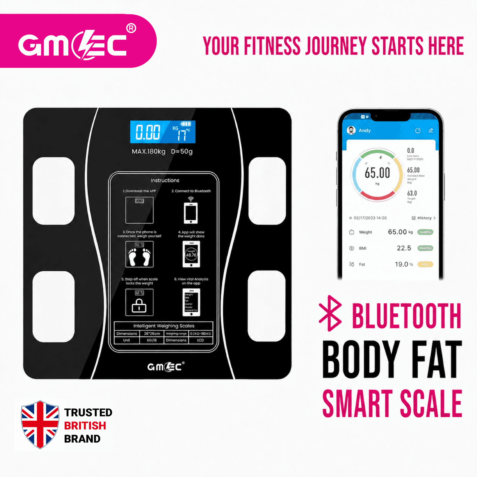 Best Bluetooth Body Fat Smart Scale | 14 Metrics UK