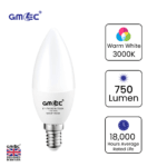 E14 7W LED Candle Bulb Warm White 3000K