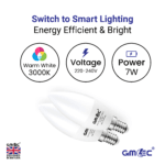 E14 7W LED Candle Bulb Warm White 3000K