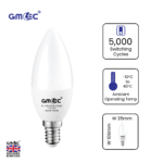 E14 7W LED Candle Bulb Cool White 6500K