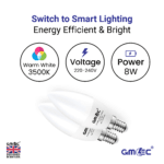 E14 8W LED Candle Bulb Warm White 3500K