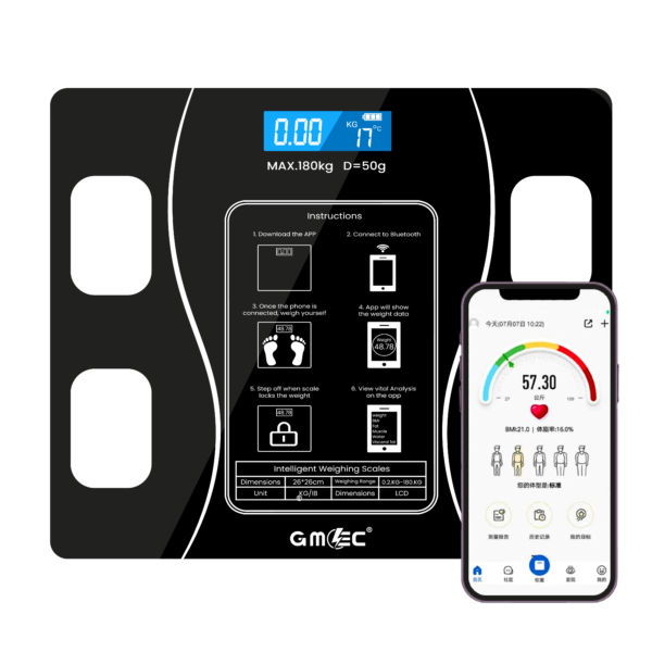 Bluetooth Body Fat Smart Scale – Digital BMI Bathroom Scale
