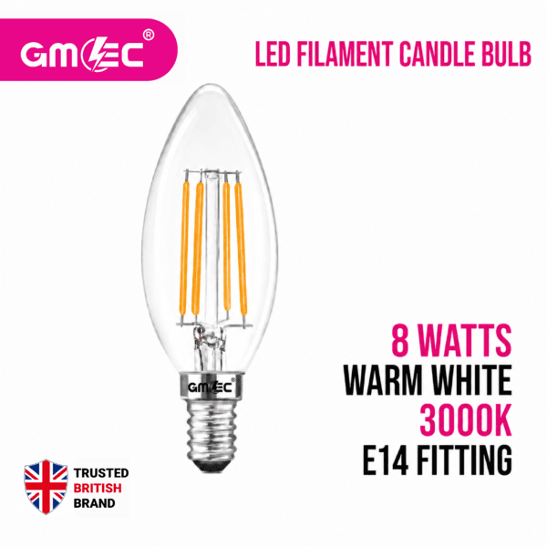 8W E14 LED Filament Bulb