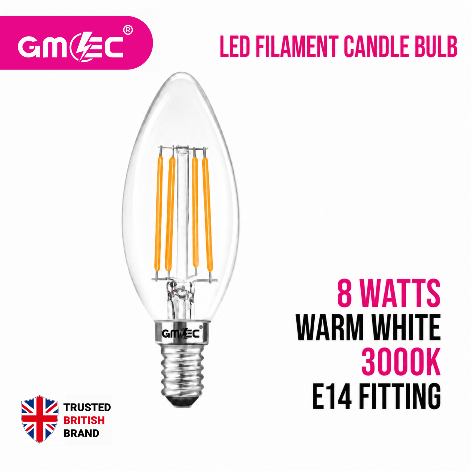 8W E14 LED Filament Bulb