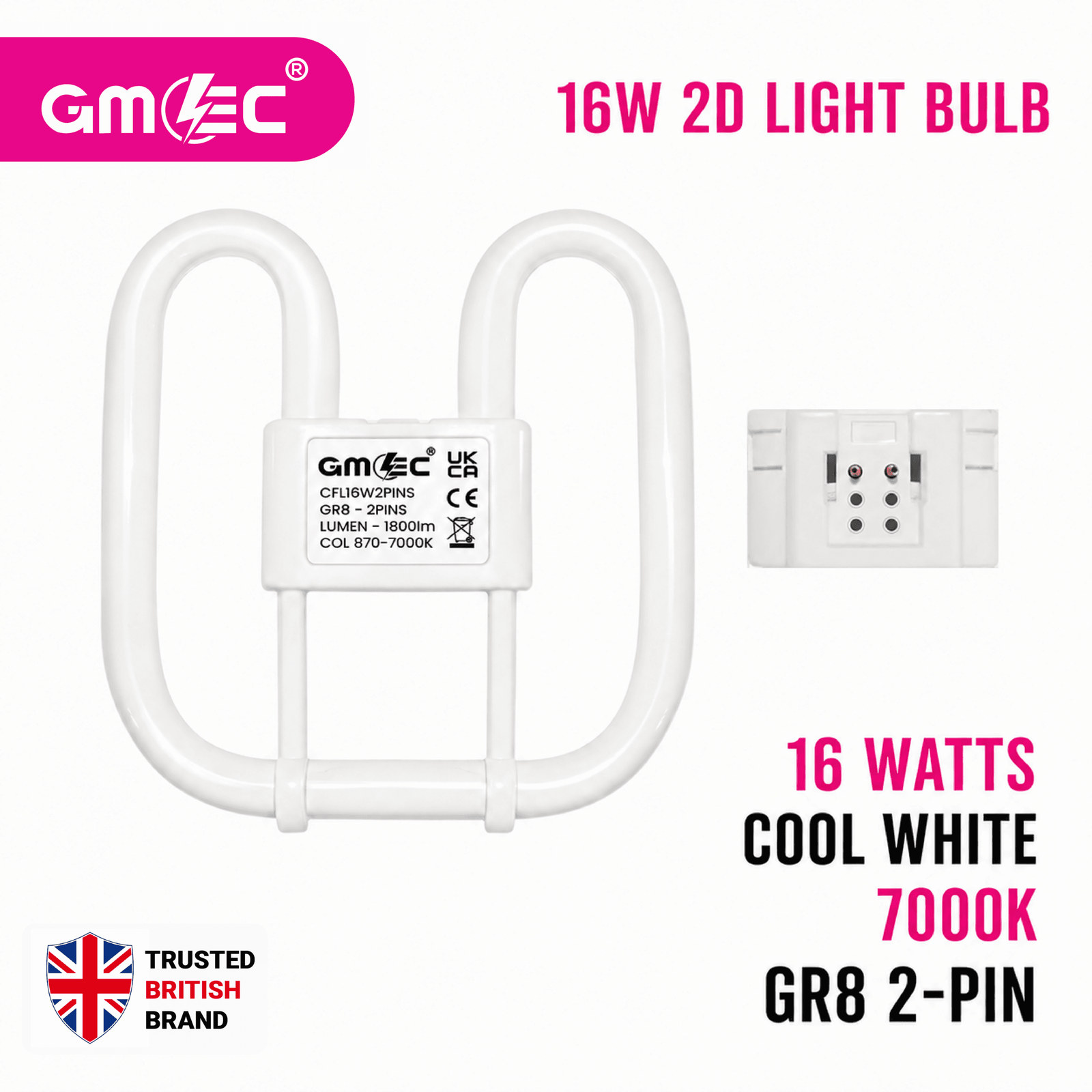 16W 2D Fluorescent Bulb