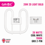 28W 2D Fluorescent Bulb 2 Pin