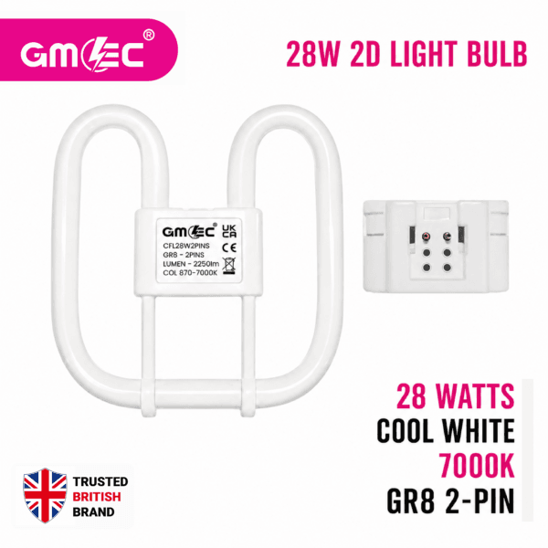 28W 2D Fluorescent Bulb 2 Pin