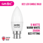 B22 5W LED Candle Bulb Warm White