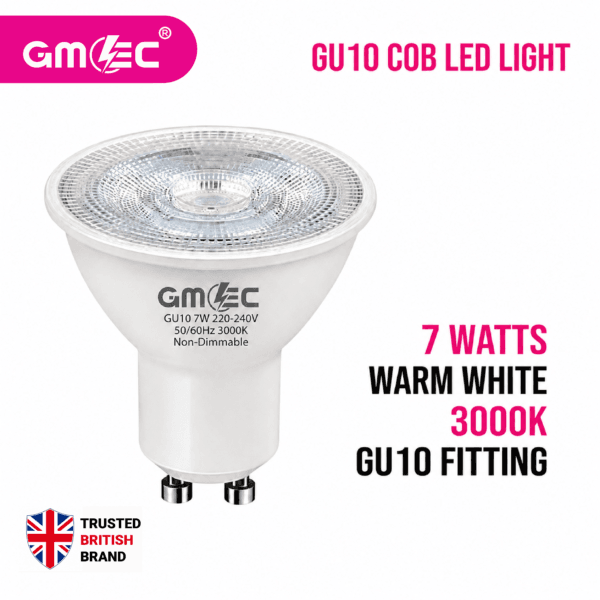 GU10 7W COB 3000K LED Bulb
