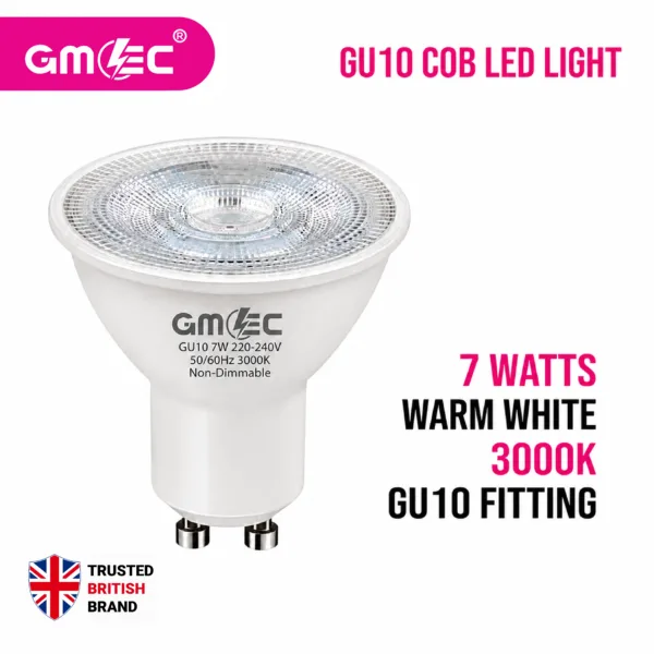 GU10 7W COB 3000K LED Bulb