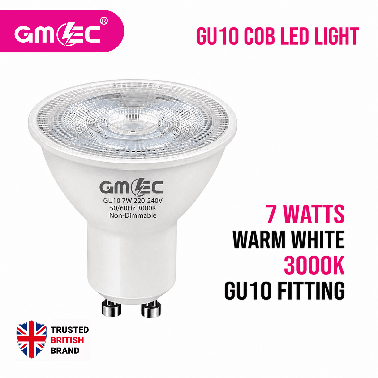 GU10 7W COB 3000K LED Bulb