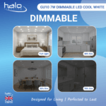Halo 7W GU10 LED Bulb Cool White – 500-550 Lumens, Dimmable, 25,000 Hours