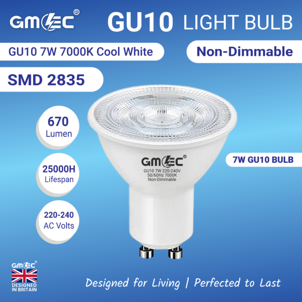 GMEC 7W GU10 LED Bulb Cool White 7000K