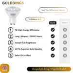 GU10 7W LED Bulb 3 Colour Changing Warm Cool Daylight