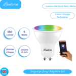 LANTERN 5W GU10 RGB Smart LED Bulb – WiFi & Tunable White, Non-Dimmable