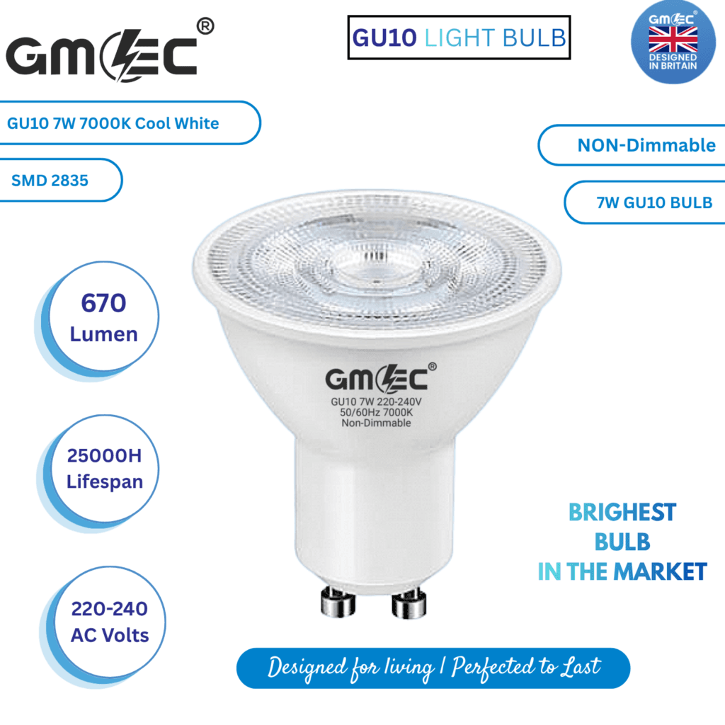 7W GU10 LED Bulb Cool White 7000K