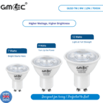 7W GU10 LED Bulb Cool White 7000K