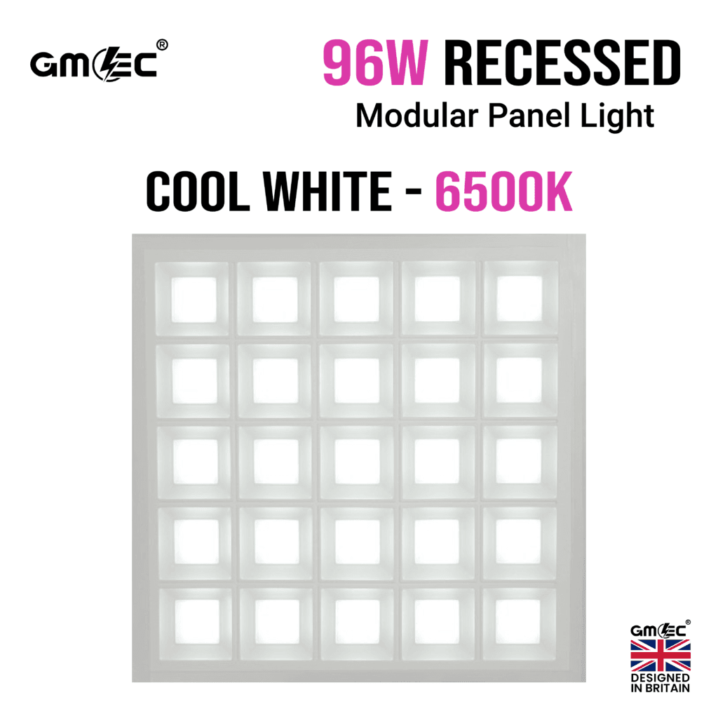 96W Recessed LED Panel Light Cool White 6500K