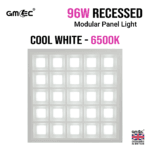 96W Recessed LED Panel Light Cool White 6500K