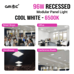 96W Recessed LED Panel Light Cool White 6500K