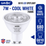 7W GU10 LED Bulb Cool White 7000K