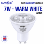 GU10 7W LED Bulb Warm White 3200K COB Spotlight