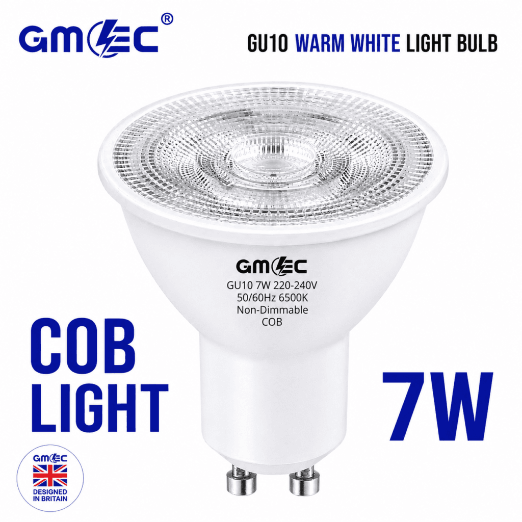 GU10 7W LED Bulb Warm White 3200K COB Spotlight