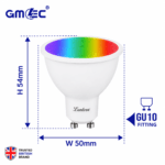 LANTERN 5W GU10 RGB Smart LED Bulb – WiFi & Tunable White, Non-Dimmable