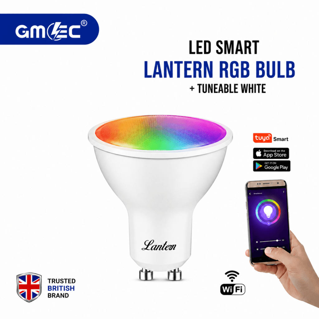 LANTERN 5W GU10 RGB Smart LED Bulb โ WiFi & Tunable White, Non-Dimmable