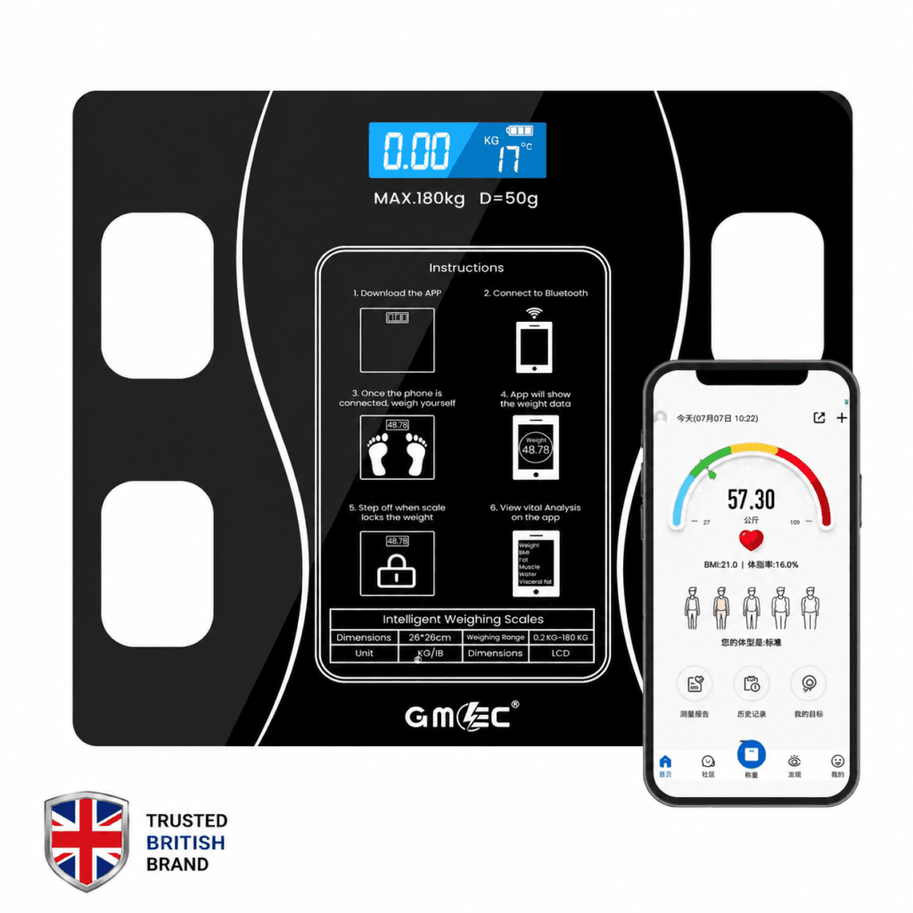 Bluetooth Body Fat Smart Scale – Digital BMI Bathroom Scale