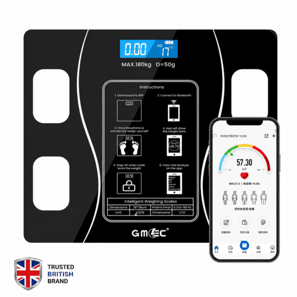Bluetooth Body Fat Smart Scale – Digital BMI Bathroom Scale