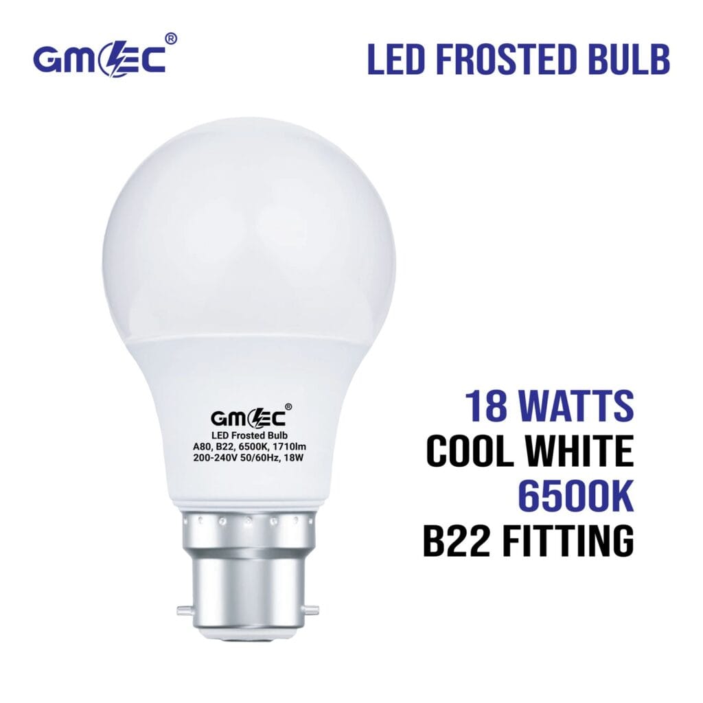 18W LED Frosted Bulb B22 Cool White 6500K