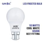 18W LED Frosted Bulb B22 Cool White 6500K