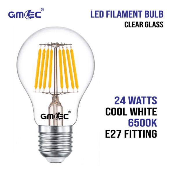 GMEC 24W LED Filament Bulb E27 6500K Cool White