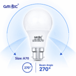 15W LED Frosted Bulb B22 Cool White 6500K A70