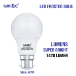 15W LED Frosted Bulb B22 Cool White 6500K A70