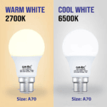 15W LED Frosted Bulb B22 Cool White 6500K A70