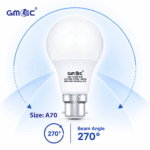 15W LED Frosted Bulb B22 Warm White 2700K A70